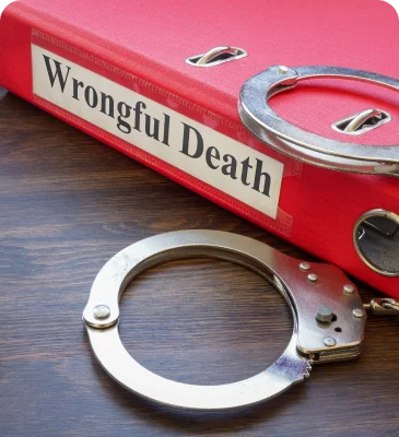 a red binder with handcuffs on it