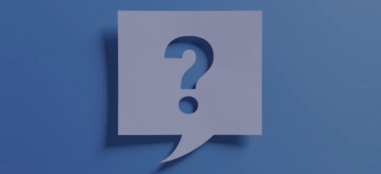 a white square with a question mark cut out of it
