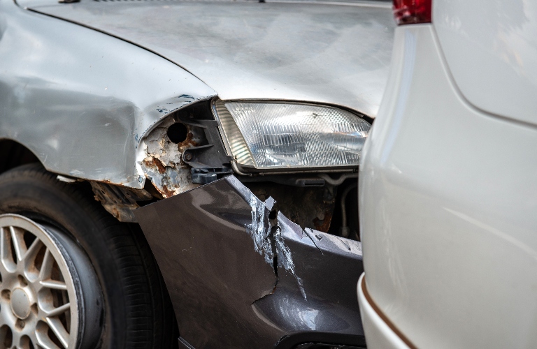 damaged car after accident